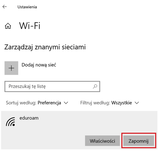 Zapomnienie sieci