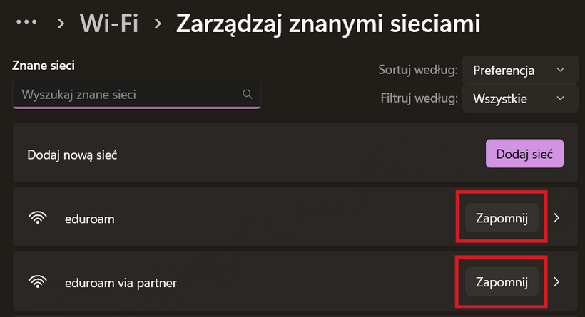Usuwanie starych profilów