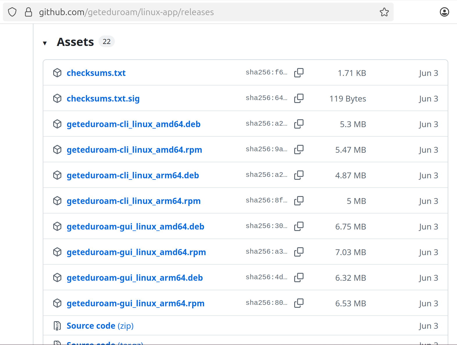 Lista pakietów do wyboru