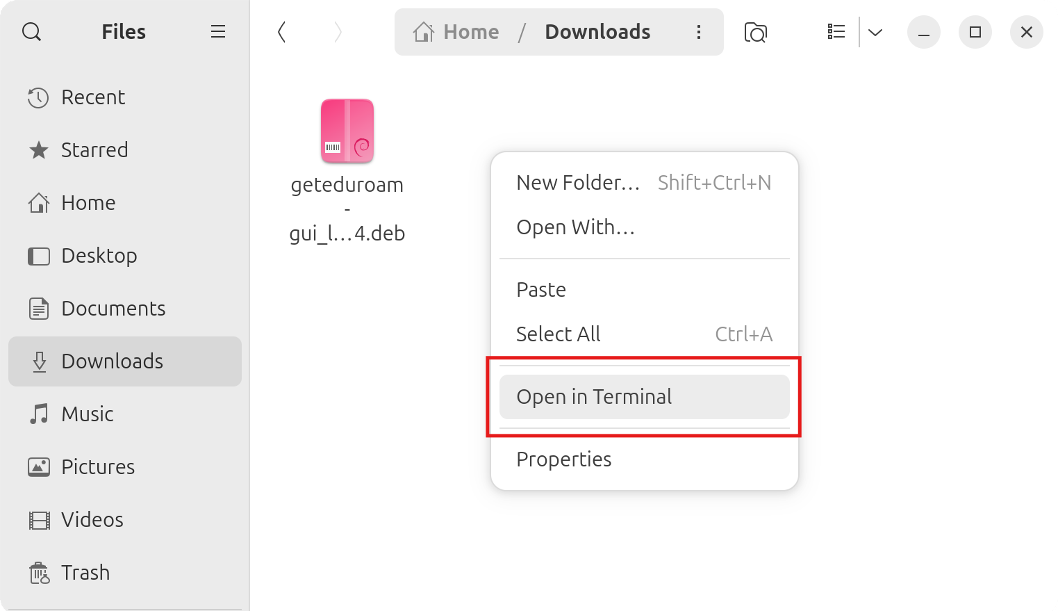 Uruchomienie terminala