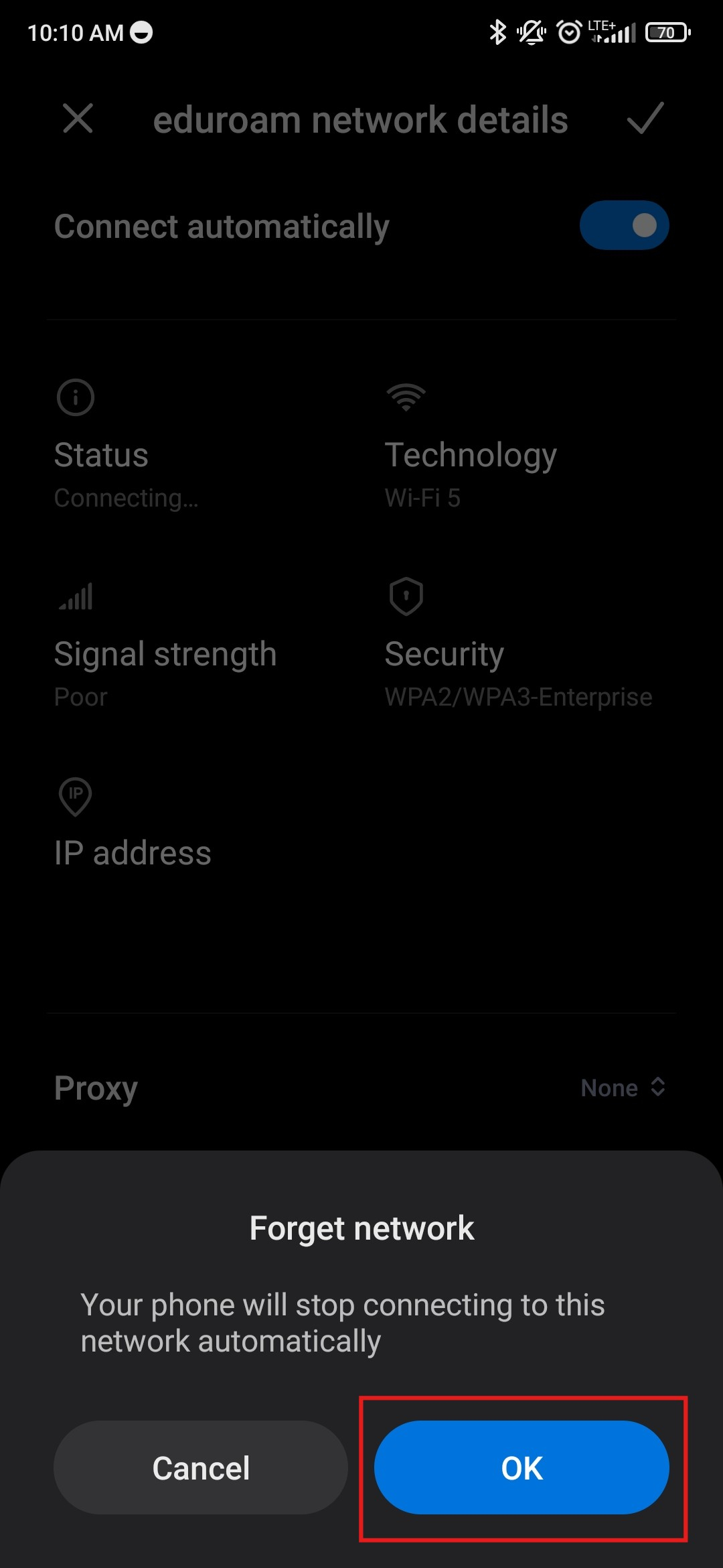 Accept forgetting network